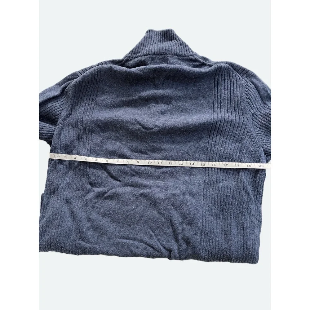Calvin Klein Men's Blue 1/4 Zip Pullover Sweater - Large